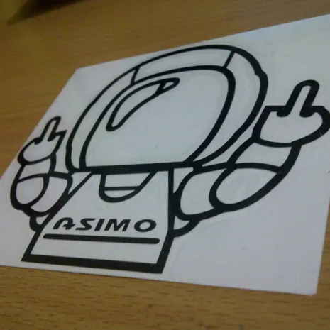 JDM Style Sticker asimo flip off 2nd  asimo flip off 2nd 10x9cm 7rb