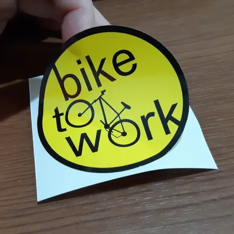 Biker Decal bike to work  bike to work 7x7