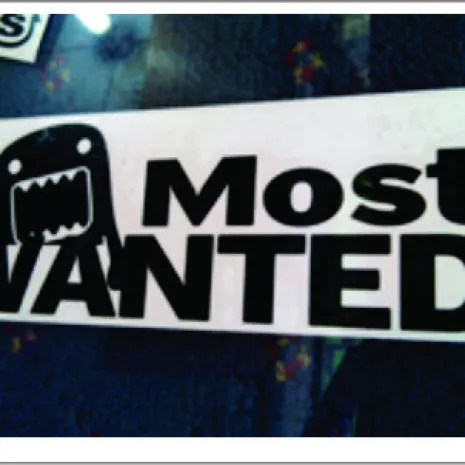 JDM Style Sticker domo most wanted  domo most wanted 15x5cm 7rb