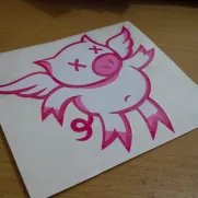 JDM Style Sticker flying pig 