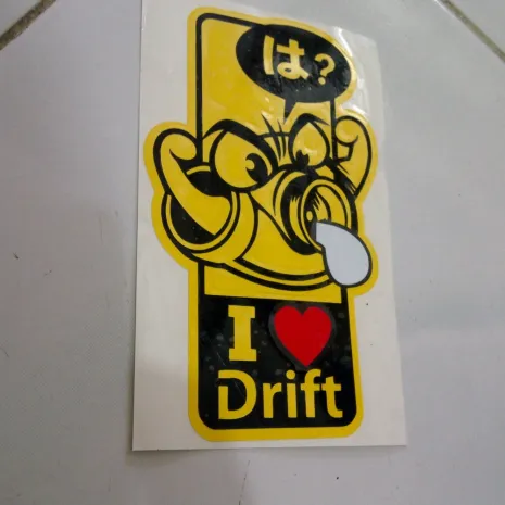 JDM Style Sticker i love drift turbo  i love drift turbo 12x7cm