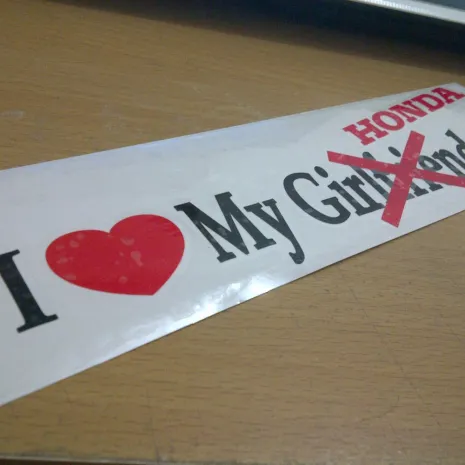 JDM Style Sticker i love girlfriend honda i love girlfriend hoda 20x55cm