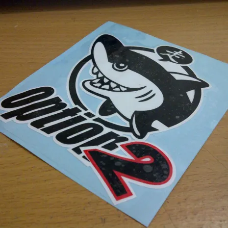 JDM Style Sticker option shark  option shark10x8cm 7rb