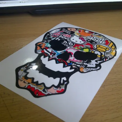 JDM Style Sticker skull bomb  skull bomb 10x7cm 8rb