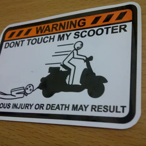 JDM Style Sticker warning dont touch scooter  warning dont touch scooter 8x55cm