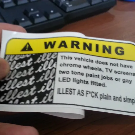 JDM Style Sticker warning ILLEST warning illest 10x5 5cm
