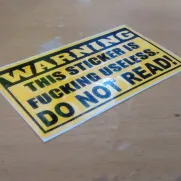 JDM Style Sticker warning useless