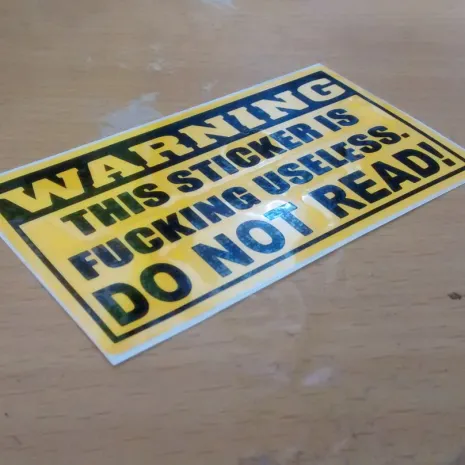 JDM Style Sticker warning useless warning useless 85x5cm 10rb