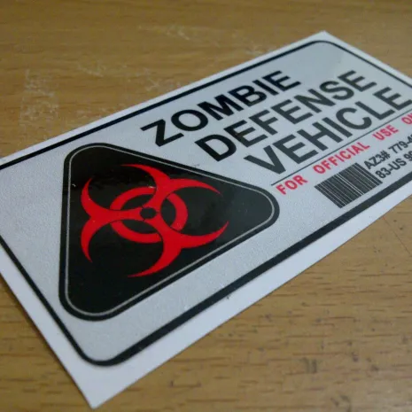 JDM Style Sticker zombie defence  zombie defence 8x4cm